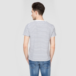 Tommy Hilfiger pánské bílé tričko s proužkem - L (002)