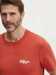Tommy Hilfiger pánské cihlové tričko  - S (XM0)