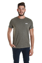 Tommy Hilfiger pánské khaki melírované tričko Modern