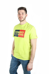 Tommy Hilfiger pánské limetkové tričko Essential