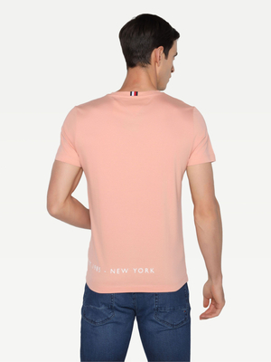 Tommy Hilfiger pánské lososové tričko - S (SNA)