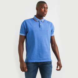 Tommy Hilfiger pánské modré melírované polo Oxfort