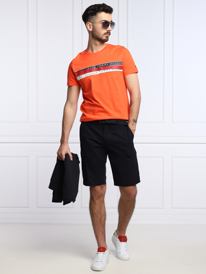 Tommy Hilfiger pánské oranžové tričko Corp - L (XMV)