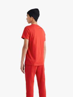 Tommy Hilfiger pánské oranžovočervené tričko Logo - L (XNJ)