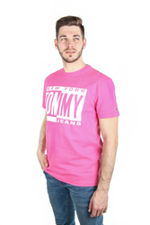 Tommy Hilfiger pánské růžové tričko s potiskem - L (573)