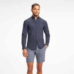 Tommy Hilfiger pánská tmavě modrá košile Abstract