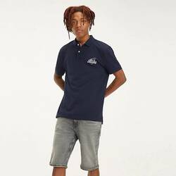 Tommy Hilfiger pánské tmavě modré polo Graphic