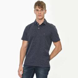 Tommy Hilfiger pánské tmavě modré polo Honeycomb