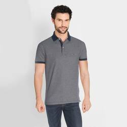 Tommy Hilfiger pánské tmavě modré polo Jacquard