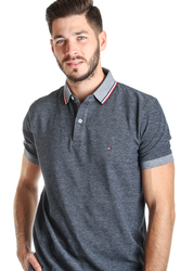 Tommy Hilfiger pánské tmavě modré melírované polo Oxford - M (403)