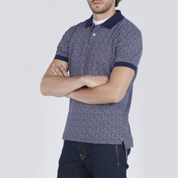 Tommy Hilfiger pánské tmavě modré polo se vzorem