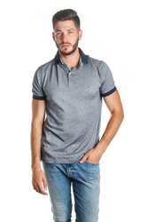 Tommy Hilfiger pánské tmavě modré polo Undercollar