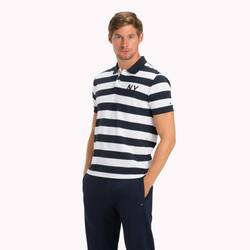Tommy Hilfiger pánské tmavě modré pruhované polo Block