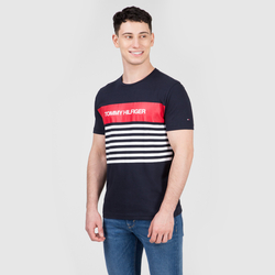 Tommy Hilfiger pánské tmavě modré tričko Block