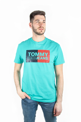 Tommy Hilfiger pánské tyrkysové tričko Essential