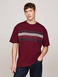 Tommy Hilfiger pánské vínové tričko - M (VLP)