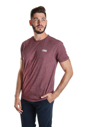Tommy Hilfiger pánské vínové melírované tričko Modern