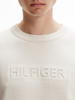 Tommy Hilfiger pánský smetanový svetr - XL (YBI)