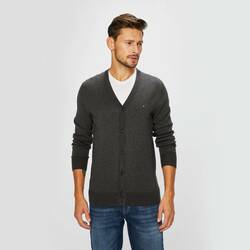 Tommy Hilfiger pánský tmavě šedý svetr na zapínání