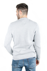Tommy Hilfiger pánský šedý svetr s texturou - XL (038)