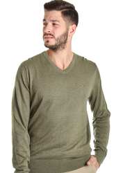 Tommy Hilfiger pánský khaki svetr  - M (303)