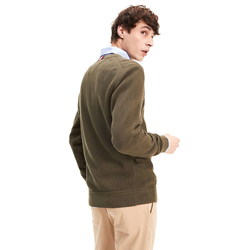 Tommy Hilfiger pánský khaki svetr Ricecorn - S (LFH)