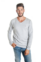 Tommy Hilfiger pánský světle šedý svetr Original