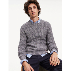 Tommy Hilfiger pánský tmavě modrý melírovaný svetr