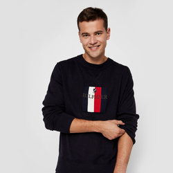 Tommy Hilfiger pánský tmavě modrý svetr Graphic - XXL (CJM)