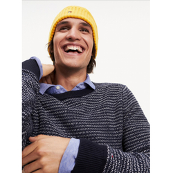 Tommy Hilfiger pánský tmavě modrý svetr Honeycomb - L (CJM)
