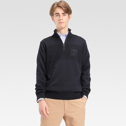 Tommy Hilfiger pánský tmavě modrý svetr Mock