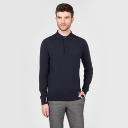Tommy Hilfiger pánský tmavě modrý svetr s límečkem