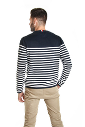 Tommy Hilfiger pánský tmavě modrý svetr s pruhy - L (403)