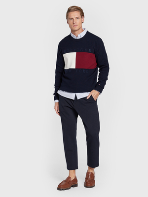 Tommy Hilfiger pánský tmavě modrý svetr - XL (0GY)