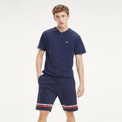 Tommy Hilfiger pánské tmavě modré tričko s výstřihem do V
