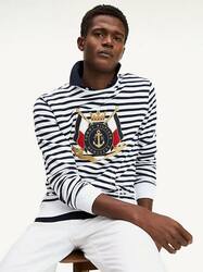 Tommy Hilfiger pánská pruhovaná mikina Naval - XL (0A4)