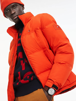 Tommy Hilfiger pánská oranžová péřová bunda - XL (SG4)