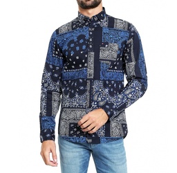 Tommy Hilfiger pánská tmavě modrá košile Bandana
