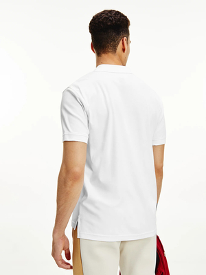 Tommy Hilfiger pánské bílé polo tričko - S (YBR)