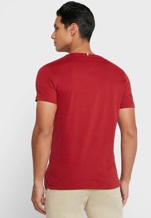 Tommy Hilfiger pánské bordové tričko - S (XIT)