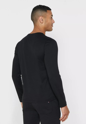 Tommy Hilfiger pánské černé tričko s dlouhým rukávem - L (BDS)