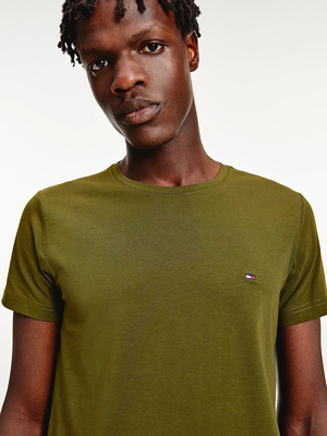 Tommy Hilfiger pánské olivově zelené tričko  - M (GYY)