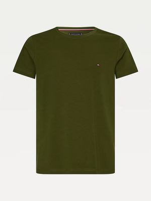 Tommy Hilfiger pánské olivově zelené tričko  - S (GYY)
