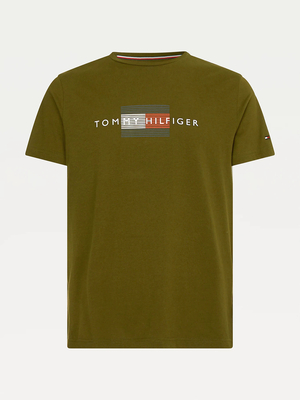 Tommy Hilfiger pánské olivově zelené tričko - S (GYY)