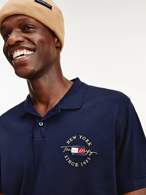 Tommy Hilfiger pánské tmavě modré polo tričko - S (DW5)