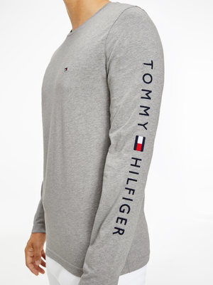 Tommy Hilfiger pánské šedé triko s dlouhým rukávem - M (P91)