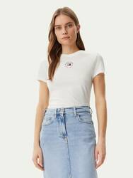 Tommy Jeans dámské bílé tričko - XS (YBL)