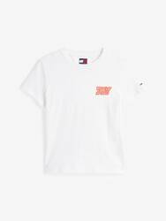 Tommy Jeans dámské bílé tričko - L (YBL)