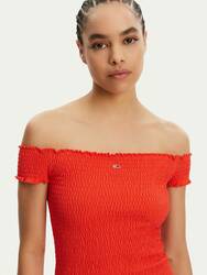Tommy Jeans dámské oranžové šaty - XS (SN6)