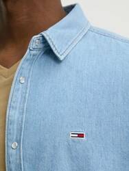 Tommy Jeans pánská modrá džínová košile - S (1AB)